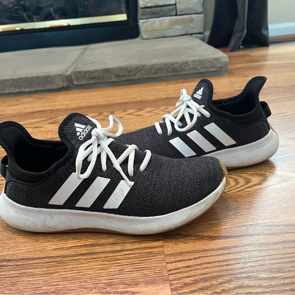 Adidas Core Black and White Running Shoes